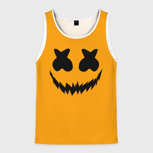 Мужская майка 3D Marshmello halloween smile black color