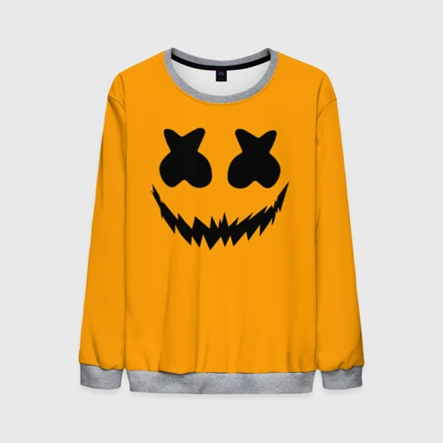 Мужской свитшот 3D Marshmello halloween smile black color