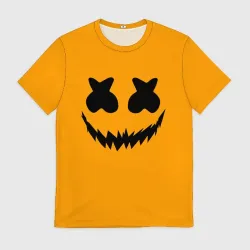 Мужская футболка 3D Marshmello halloween smile black color