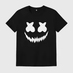 Мужская футболка хлопок Marshmello halloween white smile