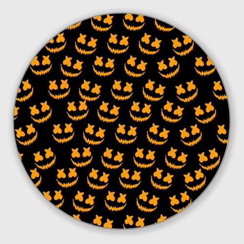 Круглый коврик для мышки Marshmello halloweeen smile pattern