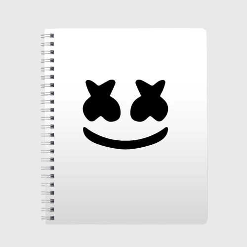Тетрадь Marshmello смайл на белом фоне