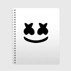 Тетрадь Marshmello смайл на белом фоне