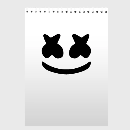 Скетчбук Marshmello смайл на белом фоне