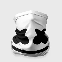 Бандана-труба 3D Marshmello смайл на белом фоне