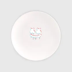Тарелка Marshmello white smile glitch