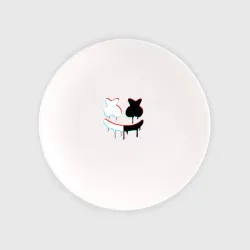 Тарелка Marshmello black and white glitch