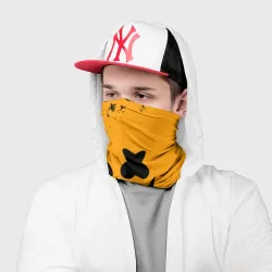 Бандана-труба 3D Marshmello halloween orange smile - фото 2