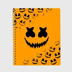 Тетрадь Marshmello halloween orange smile