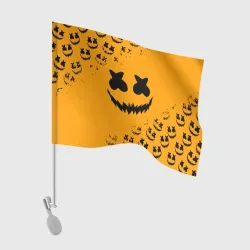 Флаг для автомобиля Marshmello halloween orange smile