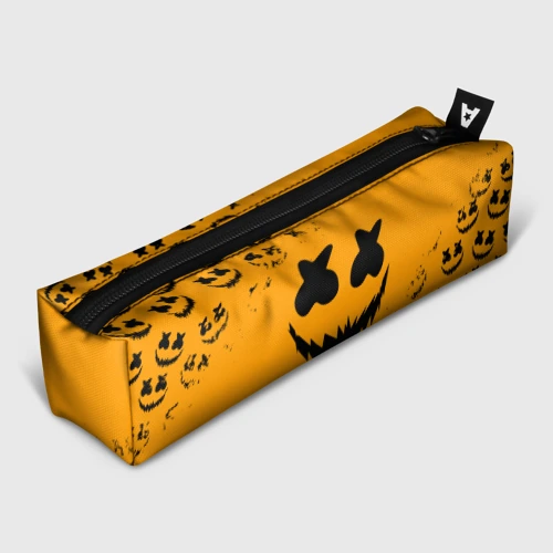 Пенал школьный 3D Marshmello halloween orange smile