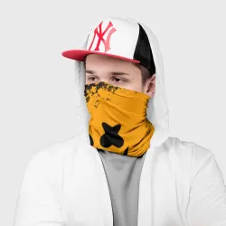Бандана-труба 3D Marshmello orange smile pattern halloween - фото 2