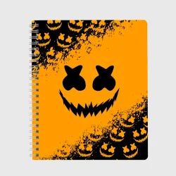 Тетрадь Marshmello orange smile pattern halloween