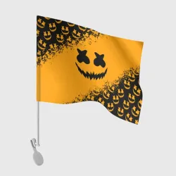 Флаг для автомобиля Marshmello orange smile pattern halloween