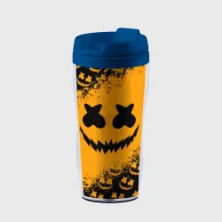 Термокружка-непроливайка Marshmello orange smile pattern halloween