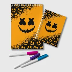 Блокнот Marshmello orange smile pattern halloween