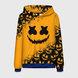Мужская толстовка 3D Marshmello orange smile pattern halloween