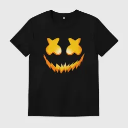 Мужская футболка хлопок Marshmello улыбка хэллоуин
