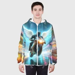Мужская куртка 3D The angel of motorcycling - neon glow - фото 4