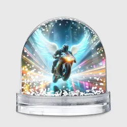 Игрушка Снежный шар The angel of motorcycling - neon glow