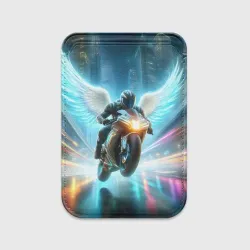 Картхолдер Magsafe магнитный The angel of motorcycling - neon glow