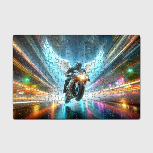 Головоломка Пазл магнитный 126 элементов The angel of motorcycling - neon glow