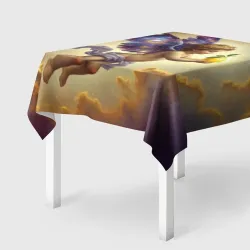 Скатерть 3D Ангел с лимоном и галактическими крыльями
