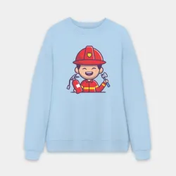 Мужской свитшот oversize без начеса хлопок Весёлый пожарный