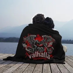 Плед 3D Headless motorcycle angel - the coat of arms of the Valhalla gang - фото 2