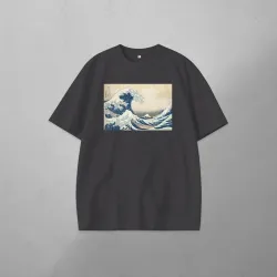 Мужская футболка NOLM OVERSIZE хлопок Большая волна в японском стиле NOLM