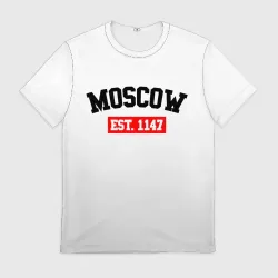Мужская футболка 3D Москва столица России градиент бело-серый