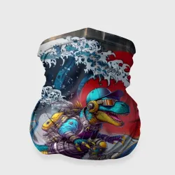 Бандана-труба 3D Cool cyber dinosaur on skateboard graffiti