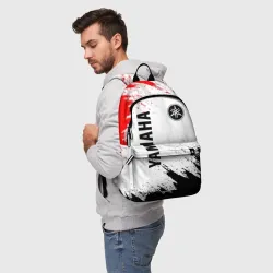 Рюкзак 3D Yamaha motosport red black брызги красок - фото 2