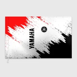 Флаг 3D Yamaha motosport red black брызги красок