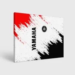 Холст прямоугольный Yamaha motosport red black брызги красок