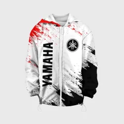 Детская куртка 3D Yamaha motosport red black брызги красок