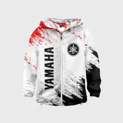 Детская ветровка 3D Yamaha motosport red black брызги красок