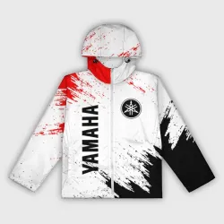 Женская ветровка 3D Yamaha motosport red black брызги красок