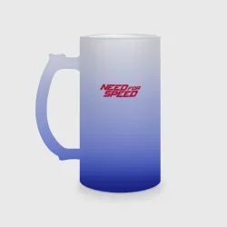 Кружка пивная матовое стекло NFS red logo 