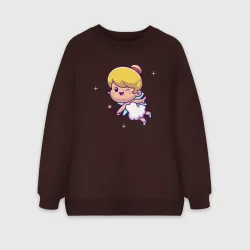 Женский свитшот oversize без начеса хлопок Маленькая фея