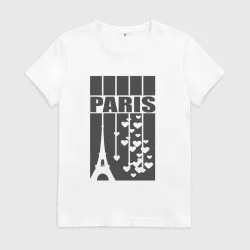 Женская футболка хлопок Paris love