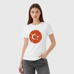 Женская футболка хлопок Turkey flag - фото 2