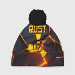 Шапка 3D c помпоном Rust огненные плиты 