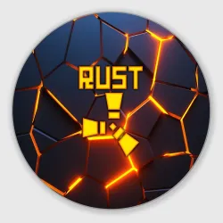 Круглый коврик для мышки Rust огненные плиты 