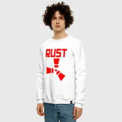 Мужской свитшот хлопок Rust red logo - фото 2