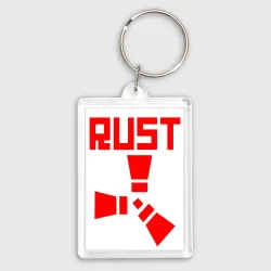 Брелок прямоугольный 35*50 Rust red logo