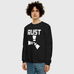 Мужской свитшот хлопок Rust logo white - фото 2