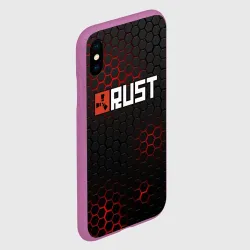 Чехол для iPhone XS Max матовый Rust стальная броня сотами - фото 2