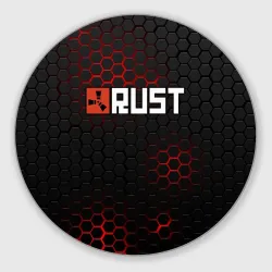 Круглый коврик для мышки Rust стальная броня сотами