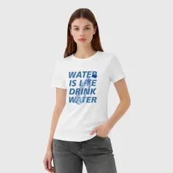 Женская футболка хлопок Water drink - фото 2